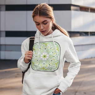 Mesmerising Green Flowers Hoodie