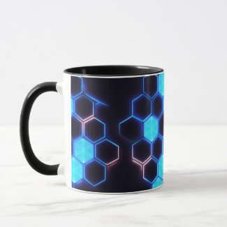 Mesmerising Holographic Cyberpunk Hexagon Tiles