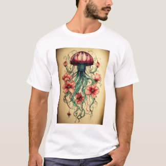 "Mesmerising Jellyfish Design | Ocean-Inspired Art T-Shirt