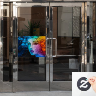 Mesmerising Lady Face Stained Glass 3D Alcohol Ink Window Cling