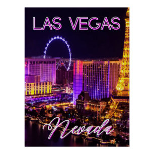 Mesmerising Las Vegas Nevada Sin City Skyline Poster