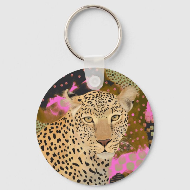 Mesmerising Leopard Key Ring (Front)