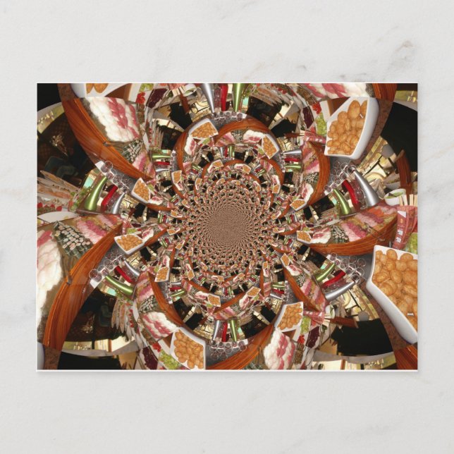 Mesmerising Mosaic of Sushi Brown Colours Postcard (Front)