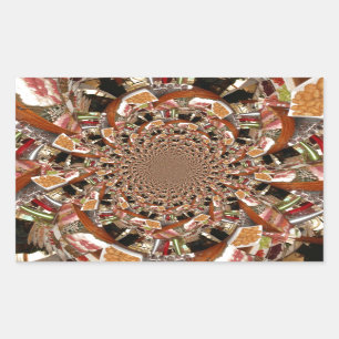 Mesmerising Mosaic of Sushi Brown Colours Rectangular Sticker