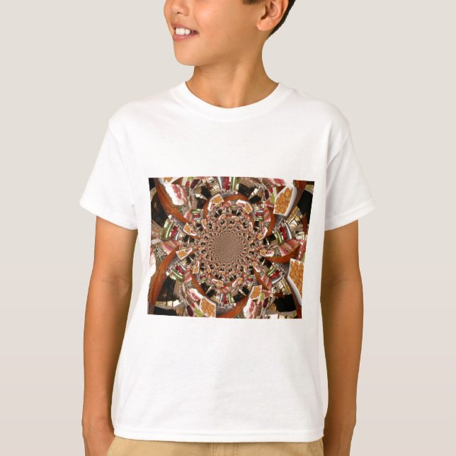 Mesmerising Mosaic of Sushi Brown Colours T-Shirt (Front)