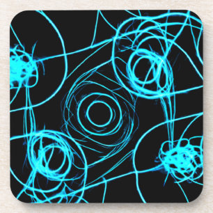 Mesmerising Neon Patterns Art Coaster