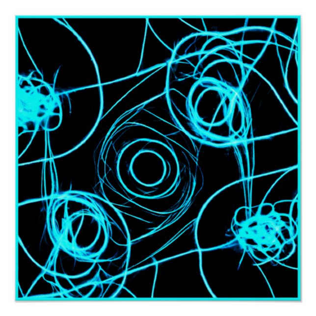 Mesmerising Neon Patterns Art Poster (Front)
