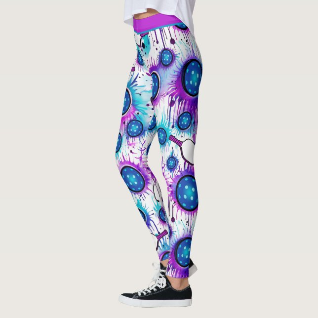 Mesmerising Pickleball Splash  Leggings (Left)