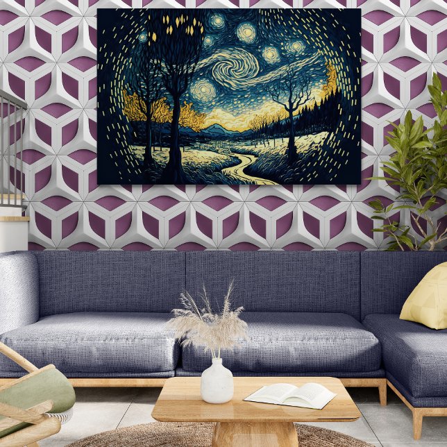 Mesmerising Van Gogh-inspired Night Landscape - Canvas Print (Creator Uploaded)