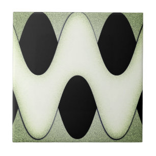 Mesmerising Waves Create Modern Design Green Tile
