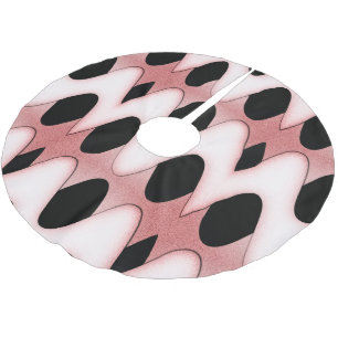Mesmerising Waves Modern Design Oriental Pink Brushed Polyester Tree Skirt