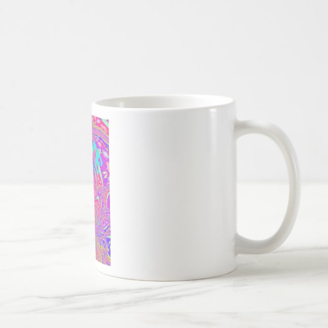 Mesmerising Whirlpool Love Cyan Text art Graphic  Coffee Mug (Right)