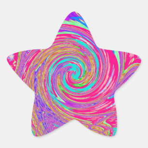 Mesmerising Whirlpool Love Cyan Text art Graphic Star Sticker