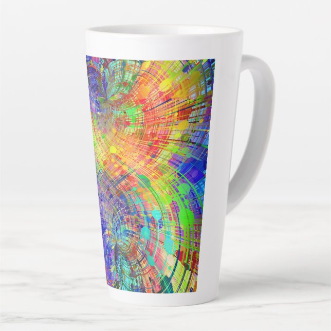 Mesmerizing  Colorful Spirals Latte Mug (Right Angle)