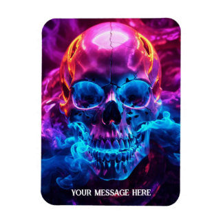 Mesmerizing glowing human skull magnet