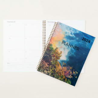 MESMERIZING OCEAN BLUE WAVES PLANNER