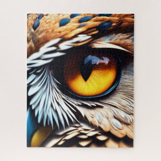 Mesmerizing Owl Eye - Vivid Wildlife Detail  Jigsaw Puzzle