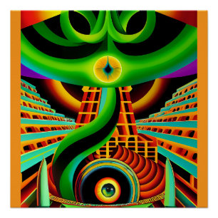 Meso-American Serpent God Poster