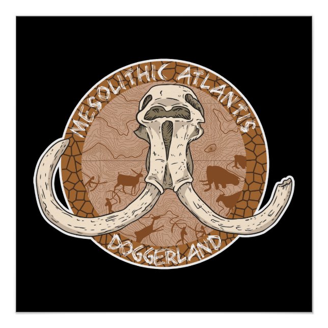 Mesolithic Atlantis Doggerland Mammoth Tusks Poster (Front)