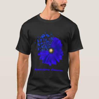 Mesothelioma Awareness Ribbon Blue Sunflower Hope T-Shirt