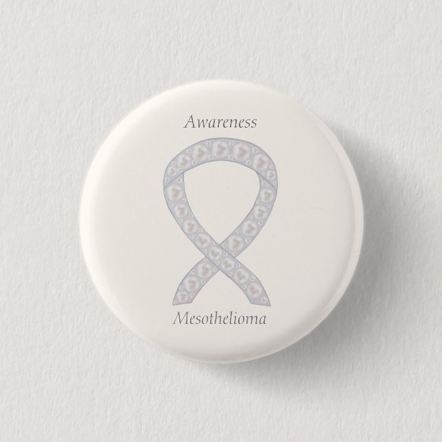 Mesothelioma Awareness Ribbon Custom Button (Front)