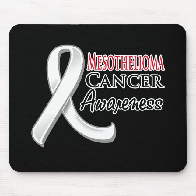 Mesothelioma Awareness Ribbon Mouse Mat (Front)