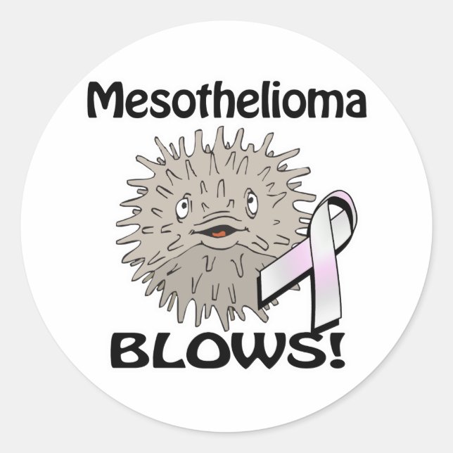 Mesothelioma Blows Awareness Design Classic Round Sticker (Front)