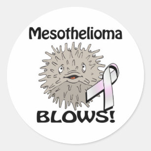 Mesothelioma Blows Awareness Design Classic Round Sticker