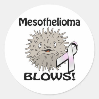 Mesothelioma Blows Awareness Design Classic Round Sticker