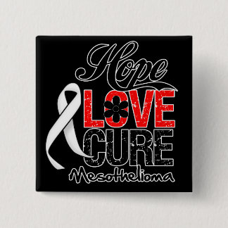 Mesothelioma Hope Love Cure 15 Cm Square Badge