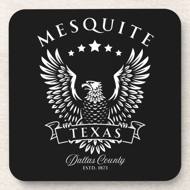 Mesquite Dallas County Texas Vintage Eagle Coaster (Front)