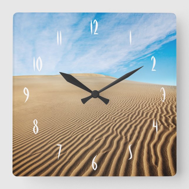Mesquite Flats Sand Dunes Square Wall Clock (Front)