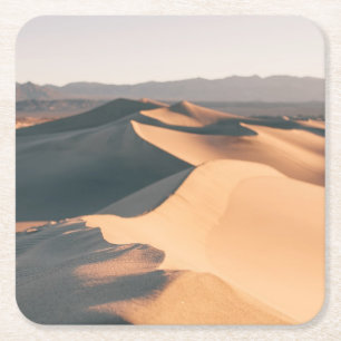 Mesquite Sand Dunes in Death Valley Square Paper Coaster