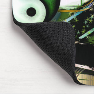 Mess of design objects & symbols with rough effect mouse mat