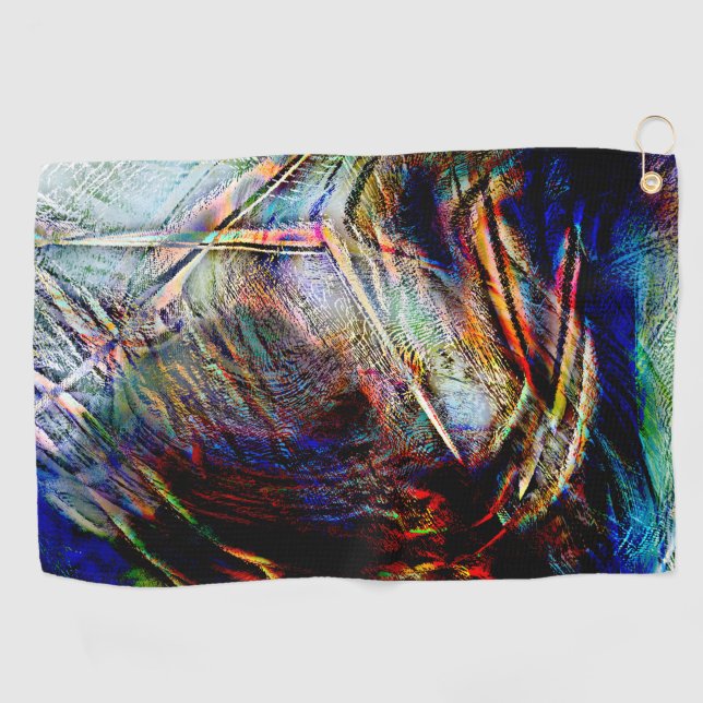 Mess of digital scratches with glossy & dark touch golf towel (Horizontal)