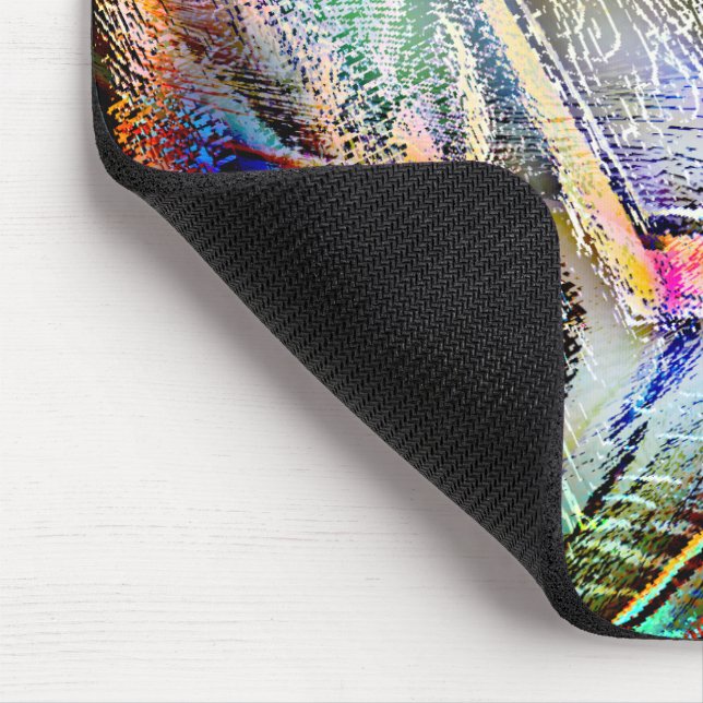 Mess of digital scratches with glossy & dark touch mouse mat (Corner)