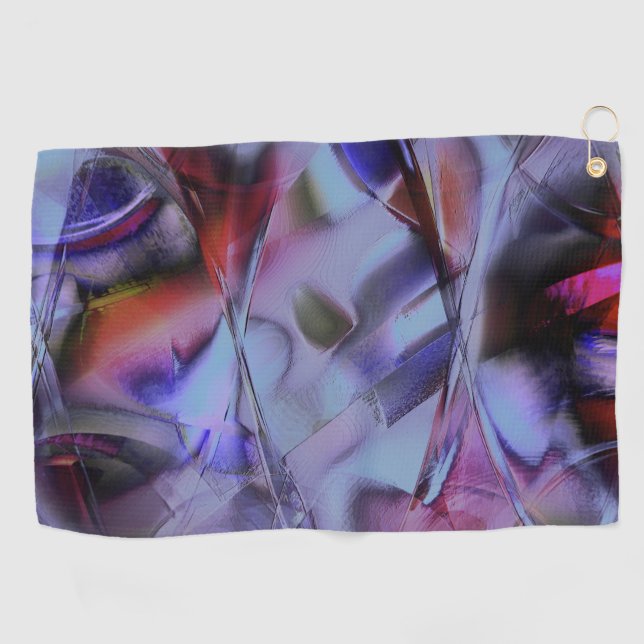 Mess of shapes and curves polished in gothic colou golf towel (Horizontal)