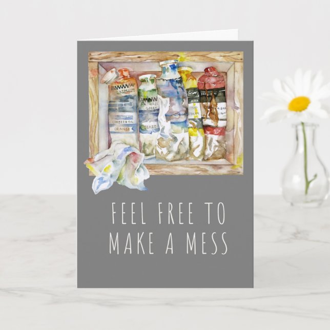 Mess Paint Tubes 5x7 Folded Card (Small Plant)