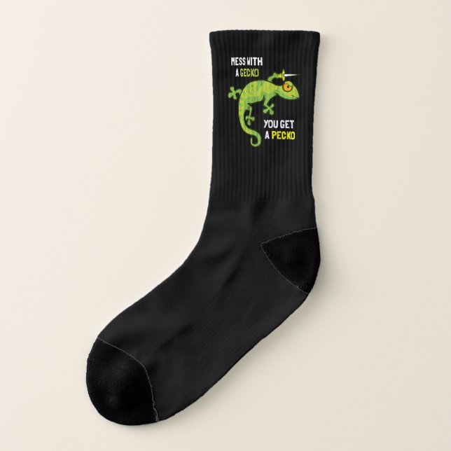 Mess With Gecko You Get A Pecko New Meme Socks (Left Outside)