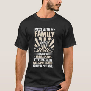 Mess With My Family, Sinper US Flag Patriotic Gun T-Shirt
