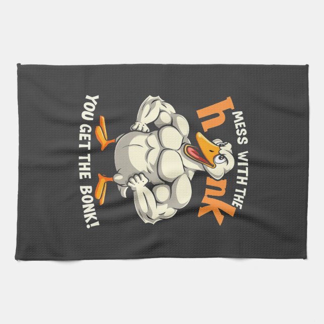 Mess With The Honk You Get The Bonk Fitness Tea Towel (Horizontal)
