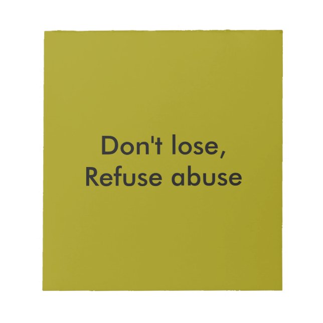 Message against abuse notepad (Front)