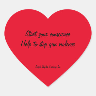 Message against gun violence heart sticker