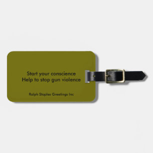 Message against gun violence luggage tag