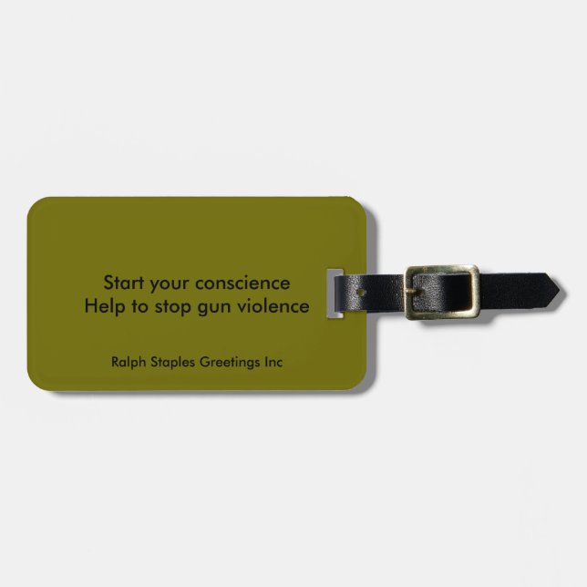 Message against gun violence luggage tag (Front Horizontal)