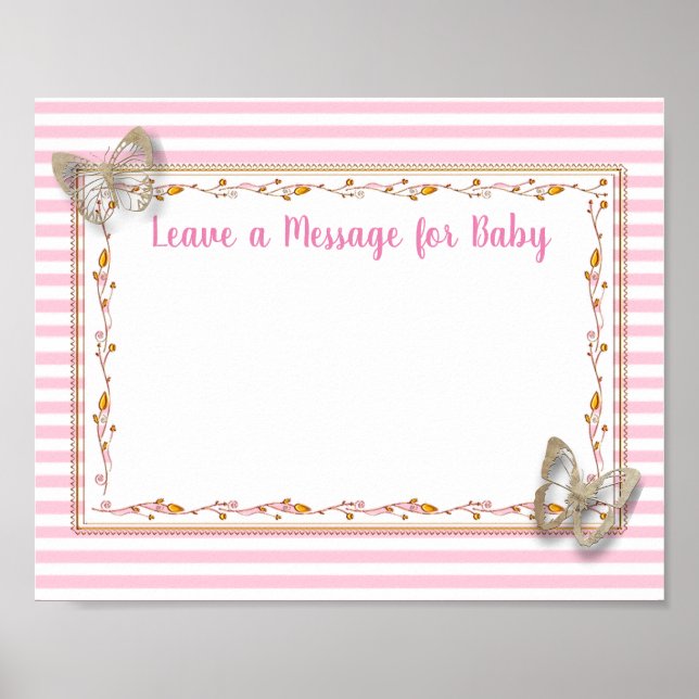 Message for Baby, Baby Shower Keepsake Poster (Front)