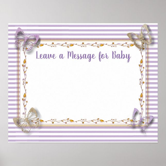 Message for Baby, Baby Shower Keepsake Poster (Front)
