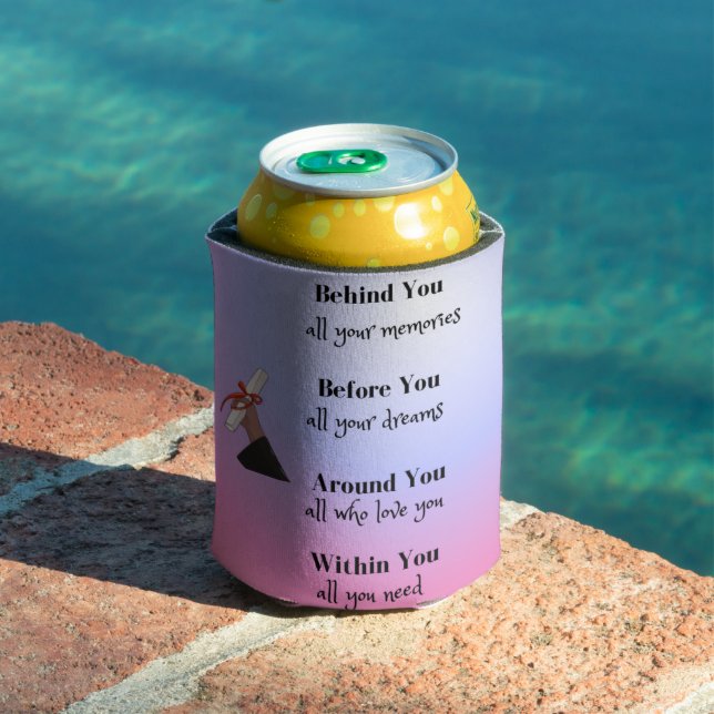 Message for graduate on a can cooler (In Situ Pool)