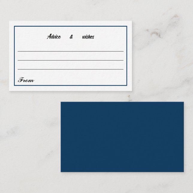 Message For New Couple Simple Blue Enclosure Card (Front/Back)