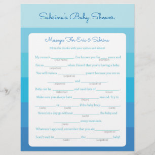 Message for Parents To Be Blue Ombre Baby Shower Flyer